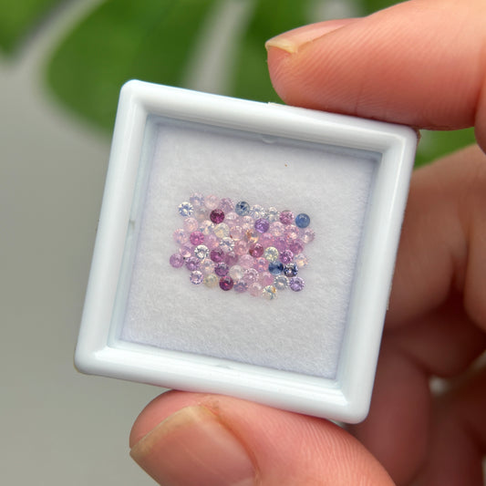 1,1ct/63Pcs Natural Sapphire Vietnam, Round Shape, C1 Quality, No Treatment Sapphire Luc Yen.