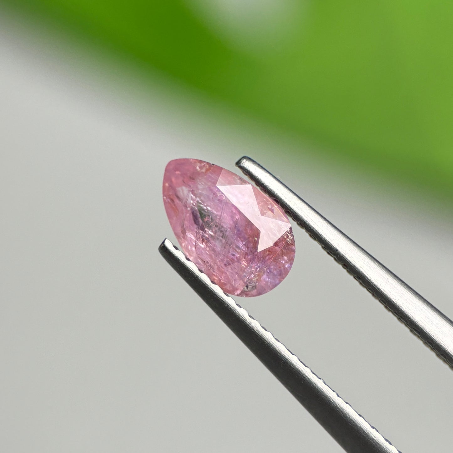 1.38 ct Natural Pink Milky Sapphire Vietnam. Pear Shape.