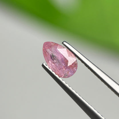 1.38 ct Natural Pink Milky Sapphire Vietnam. Pear Shape.