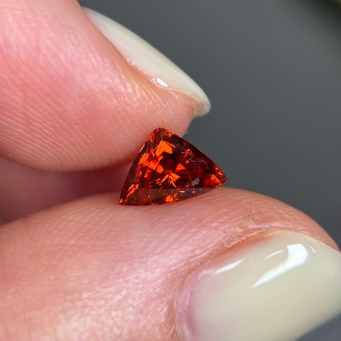 1,09ct Natural Orangish Red Tourmaline Vietnam. Trilliant Shape. No Treatment, No Heat Tourmaline Luc Yen.