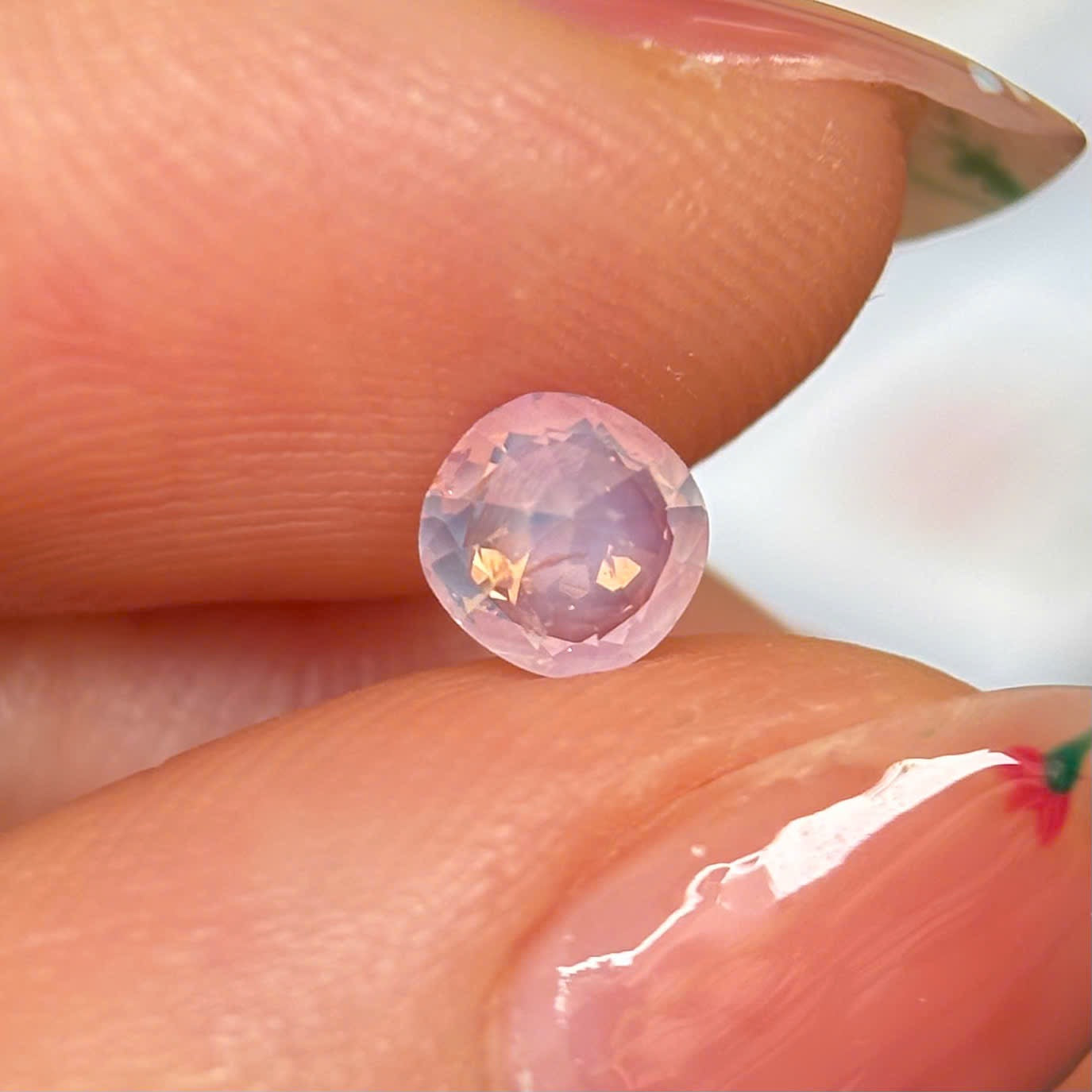 0.48ct Natural Milky Pinkish White Sapphire Vietnam