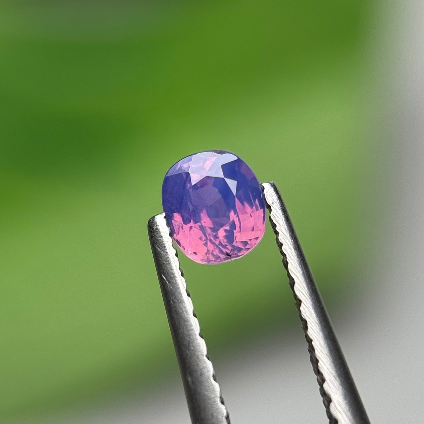0.43 ct Natural Pinkish Purple Milky Sapphire Vietnam. Cushion Shape. No Treatment.