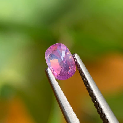 0.38 ct Natural Purplish Pink Milky Sapphire Vietnam. Cushion Shape. Unheat.