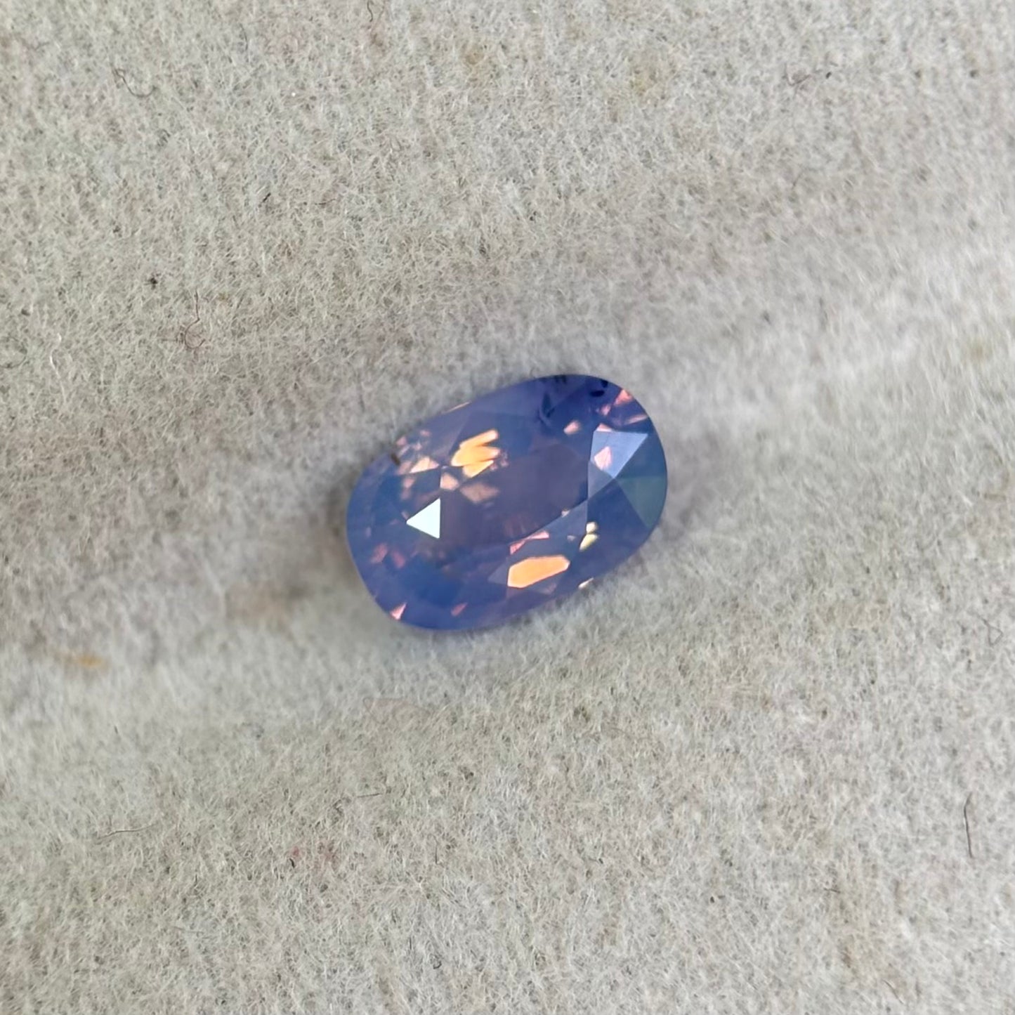 0.72ct Natural Purple - Blue Milky Sapphire Vietnam. Cushion Shape. No Treatment.