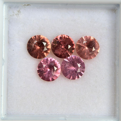2,51 ct/ 5 Pcs Natural Mix Color Spinel Vietnam. Round Shape.