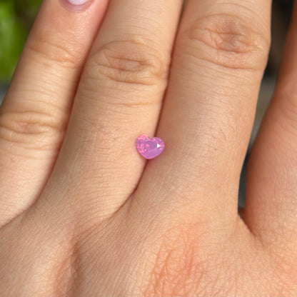 0.58ct Natural Pink Milky Sapphire Vietnam. Heart Shape. No Treatment.