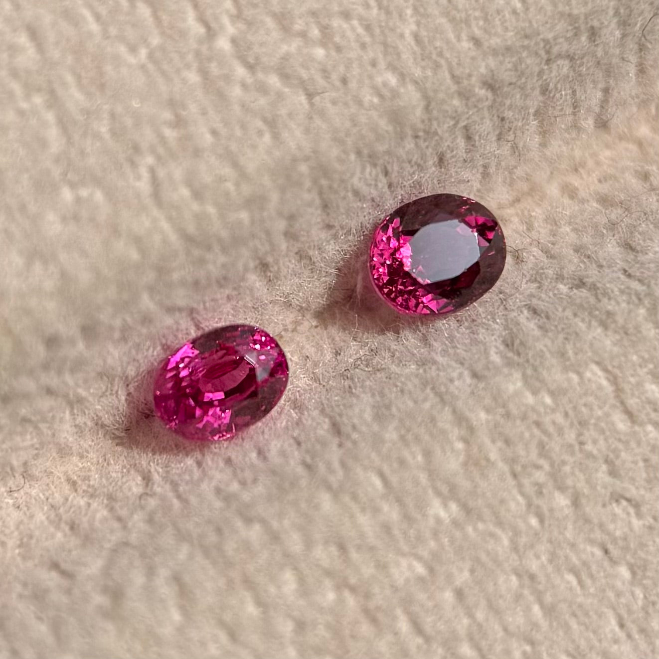 0.72 ct/ 2Pcs Natural Ruby Viet Nam. Cushion Shape. No treatment.