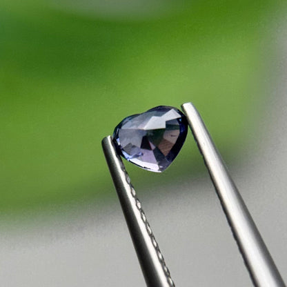 0.43 ct Natural Blue Milky Sapphire Vietnam. Heart Shape. No Treatment.