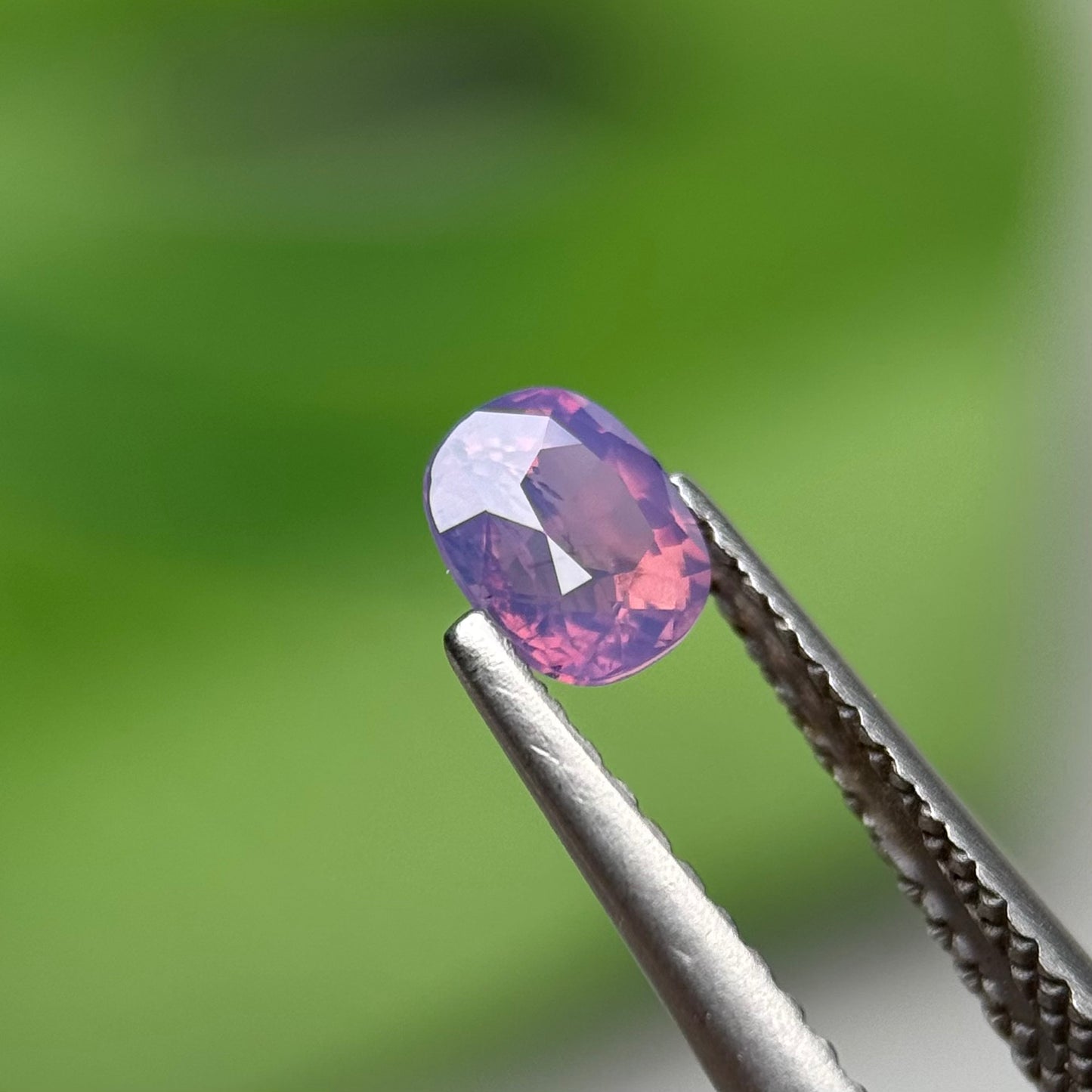 0.65 ct Natural Pinkish Purple Milky Sapphire Vietnam. Cushion Shape. No Treatment.