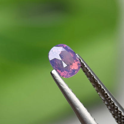 0.65 ct Natural Pinkish Purple Milky Sapphire Vietnam. Cushion Shape. No Treatment.