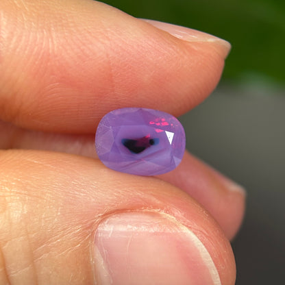 2.35ct Natural Purple Milky Sapphire Vietnam, No Treatment, Special Bird In The Stone