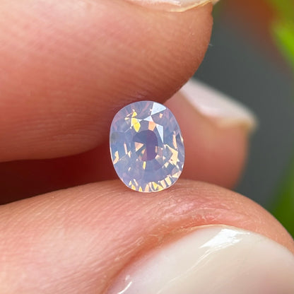 0.55 ct Natural White Milky Sapphire Vietnam. Cushion Shape. No Treatment.