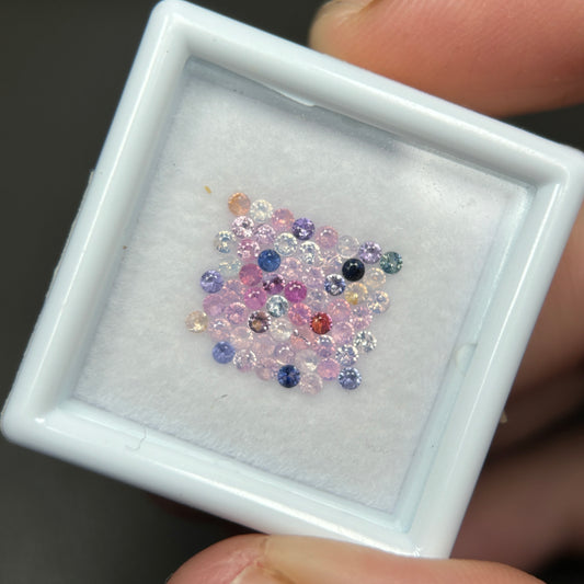 1,0ct/ 58Pcs Natural Sapphire Vietnam, Round Shape, C2 Quality, No Treatment Sapphire Luc Yen.