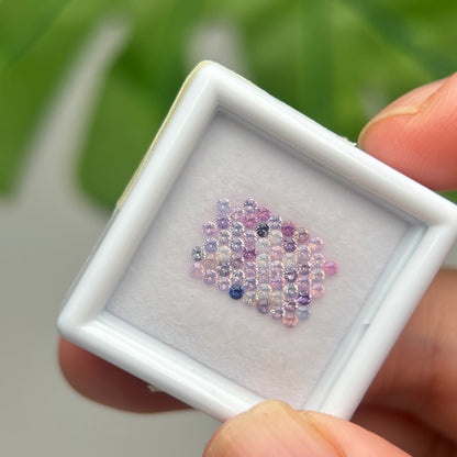 1,0ct/57Pcs Natural Sapphire Vietnam, Round Shape, C1 Quality, No Treament Sapphire Luc Yen.