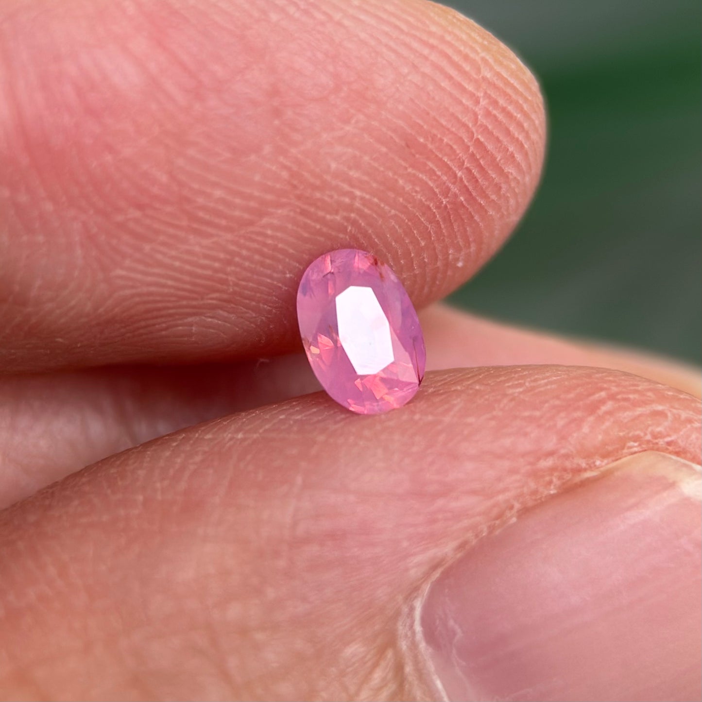 0.45 ct Natural Pink Milky Sapphire Vietnam. Oval Shape. No Treatment.