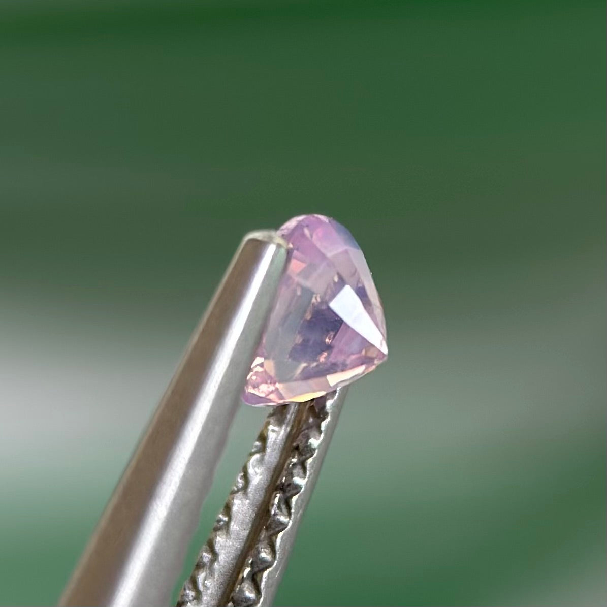 0.41 ct Natural Pinkish White Sapphire Vietnam. Cushion Shape. No Treatment.