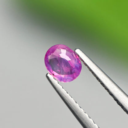 0.35 ct Natural Purplish Pink Milky Sapphire Vietnam. Cushion Shape.