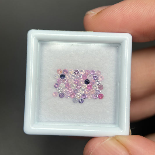 1,0ct/53Pcs Natural Sapphire Vietnam, Round Shape, C2 Quality, No Treatment Sapphire Luc Yen.