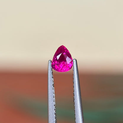 0.54 ct Natural Ruby Viet Nam. Pear Shape. No treatment.