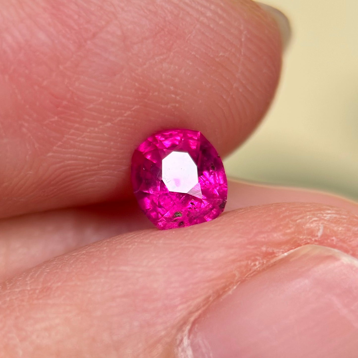 0.64 ct Natural Ruby Viet Nam. Cushion Shape. No treatment.