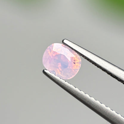 0.70 ct Natural Pinkish White Milky Sapphire Vietnam. Cushion Shape.