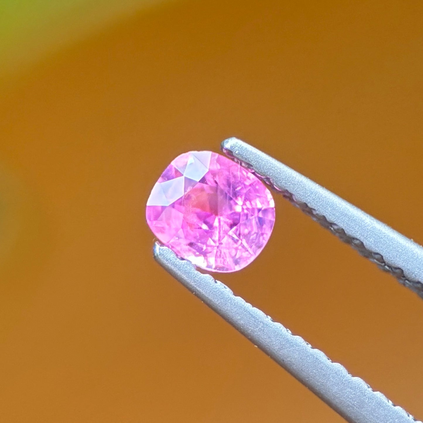 0.42 ct Natural Pink Silky Sapphire Vietnam. Cushion Shape. Unheat.