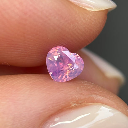 0.42 ct Natural Pink Milky Sapphire Vietnam. Heart Shape. No Treatment.