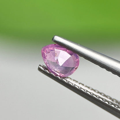 0.48 ct Natural Purplish Pink Milky Sapphire Vietnam. Pear Shape. No treatment.