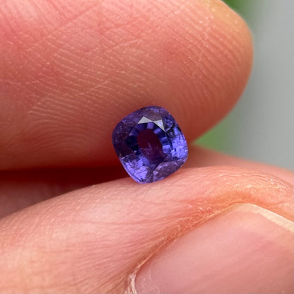 0.58 ct Natural Purple Sapphire Vietnam. Cushion Shape. No Treatment.