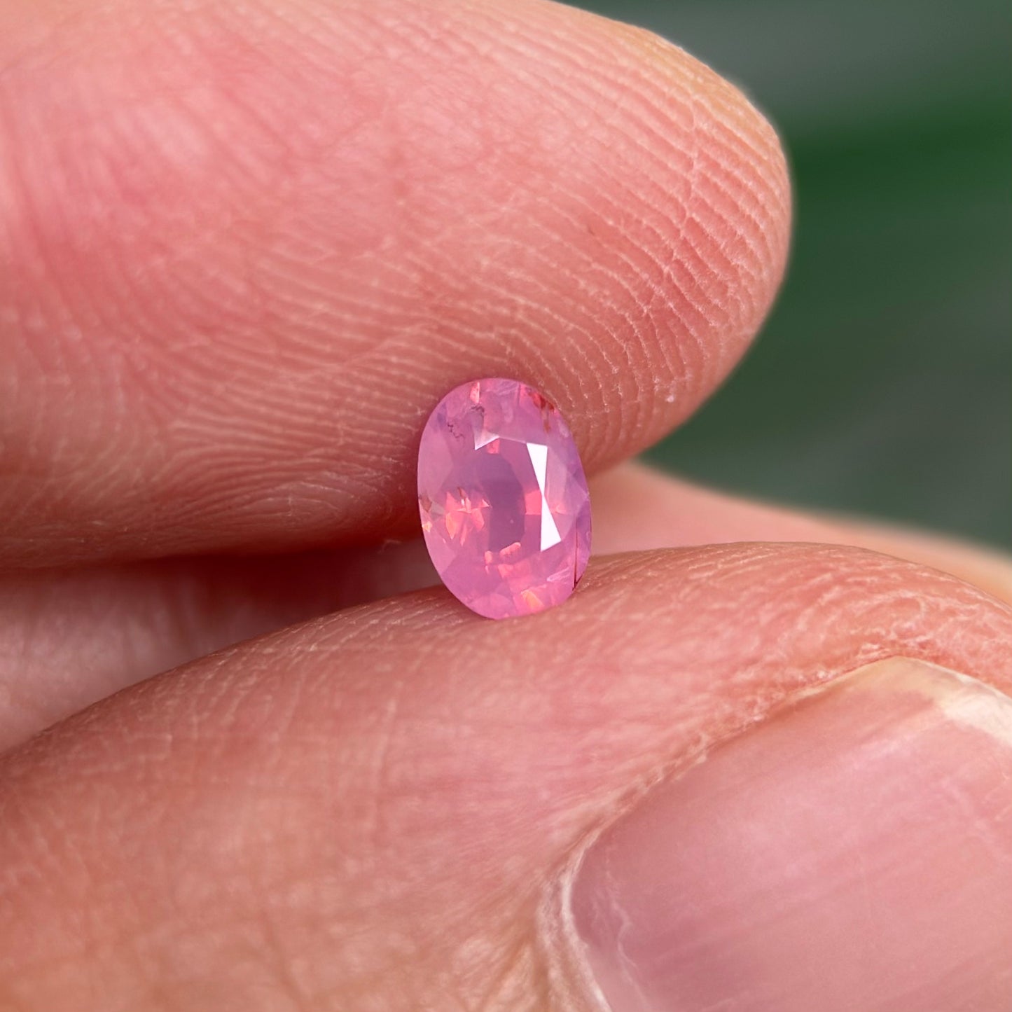 0.45 ct Natural Pink Milky Sapphire Vietnam. Oval Shape. No Treatment.