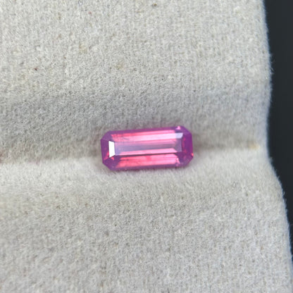 0.64 ct Natural Pink Milky Sapphire Vietnam. Emeral Shape. No Treatment.