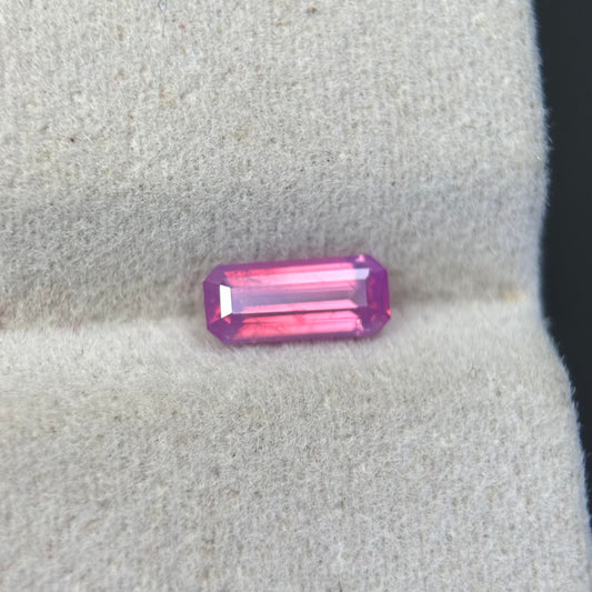 0.64 ct Natural Pink Milky Sapphire Vietnam. Emeral Shape. No Treatment.