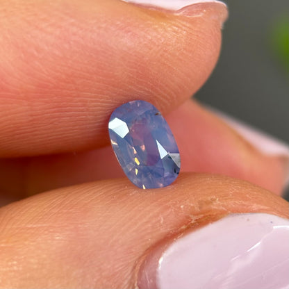 0.72ct Natural Purple - Blue Milky Sapphire Vietnam. Cushion Shape. No Treatment.