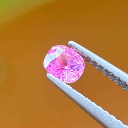 0.42 ct Natural Pink Silky Sapphire Vietnam. Cushion Shape. Unheat.