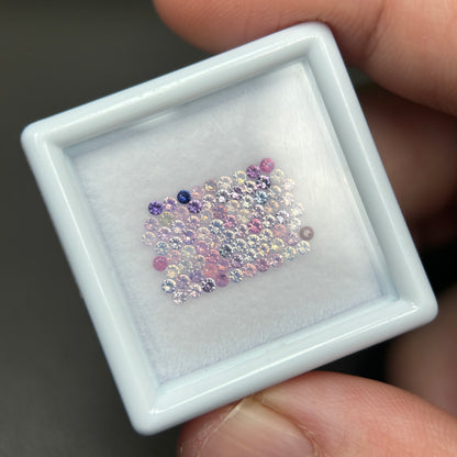 1,0ct/ 82Pcs Natural Sapphire Vietnam, Round Shape, C1 Quality, No Treatment Sapphire Luc Yen.