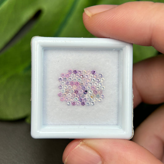 1,0ct/78Pcs Natural Sapphire Vietnam, Round Shape, C1 Quality, No Treatment Sapphire Luc Yen.