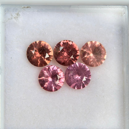 2,51 ct/ 5 Pcs Natural Mix Color Spinel Vietnam. Round Shape.