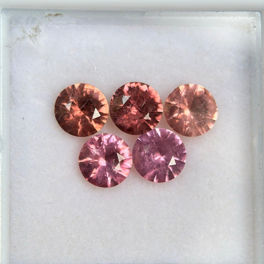 2,51 ct/ 5 Pcs Natural Mix Color Spinel Vietnam. Round Shape.