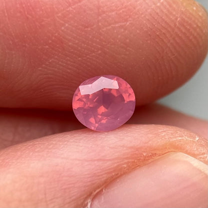 0.53 ct Natural Pink Milky Sapphire Vietnam. Oval Shape. No Treatment.