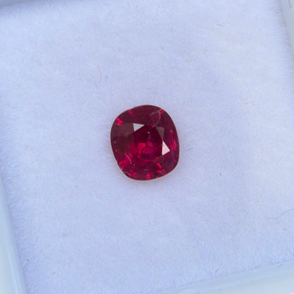 0.65 ct Natural Ruby Pigeon Blood Viet Nam. Cushion Shape. No treatment.