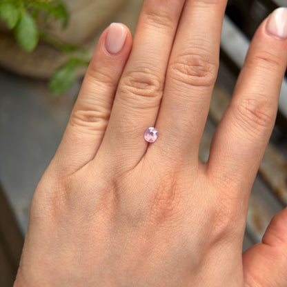 0.56 ct Natural Pink Milky Sapphire Vietnam. Cushion Shape. No Treatment.