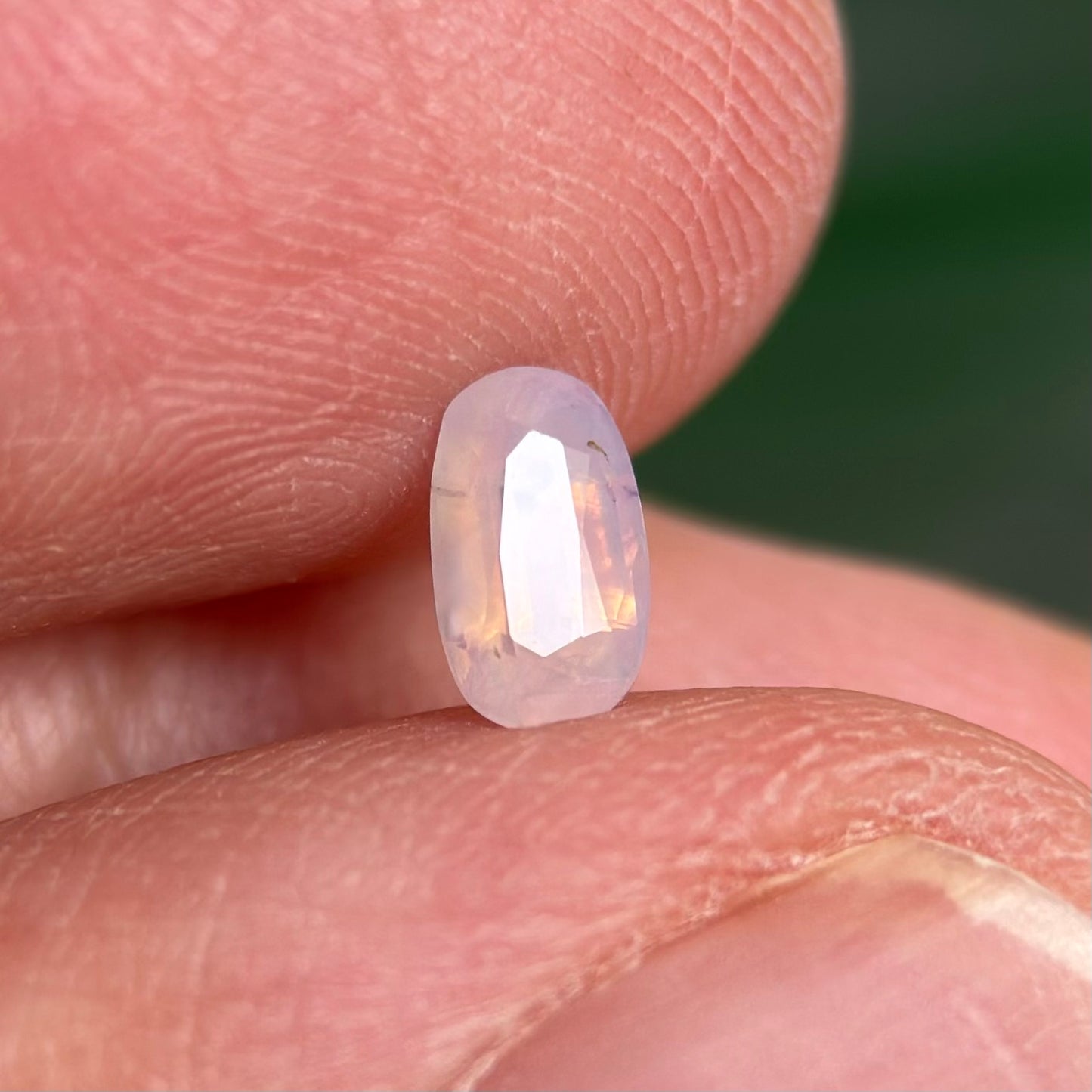 0.48 ct Natural White Milky Sapphire Vietnam. Oval Shape. No Treatment.