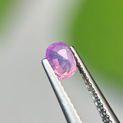 0.50 ct Natural Purplish Pink Milky Sapphire Vietnam. Cushion Shape. No Treatment.