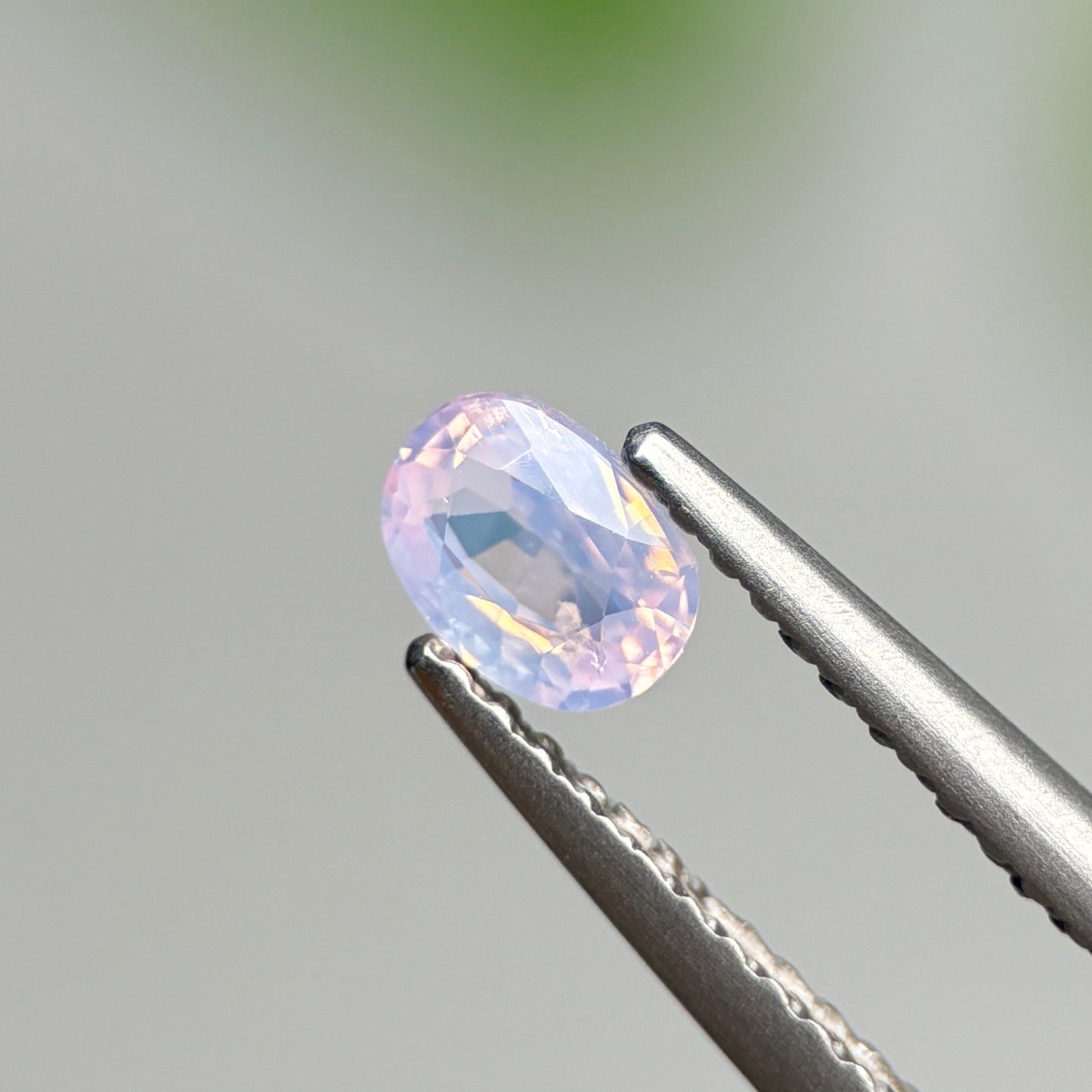 0.38 ct Natural Pinkish White Milky Sapphire Vietnam. Cushion Shape.