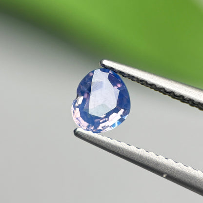0.65ct Natural Whitish Blue Silky Sapphire Vietnam. Heart Shape. No Treatment