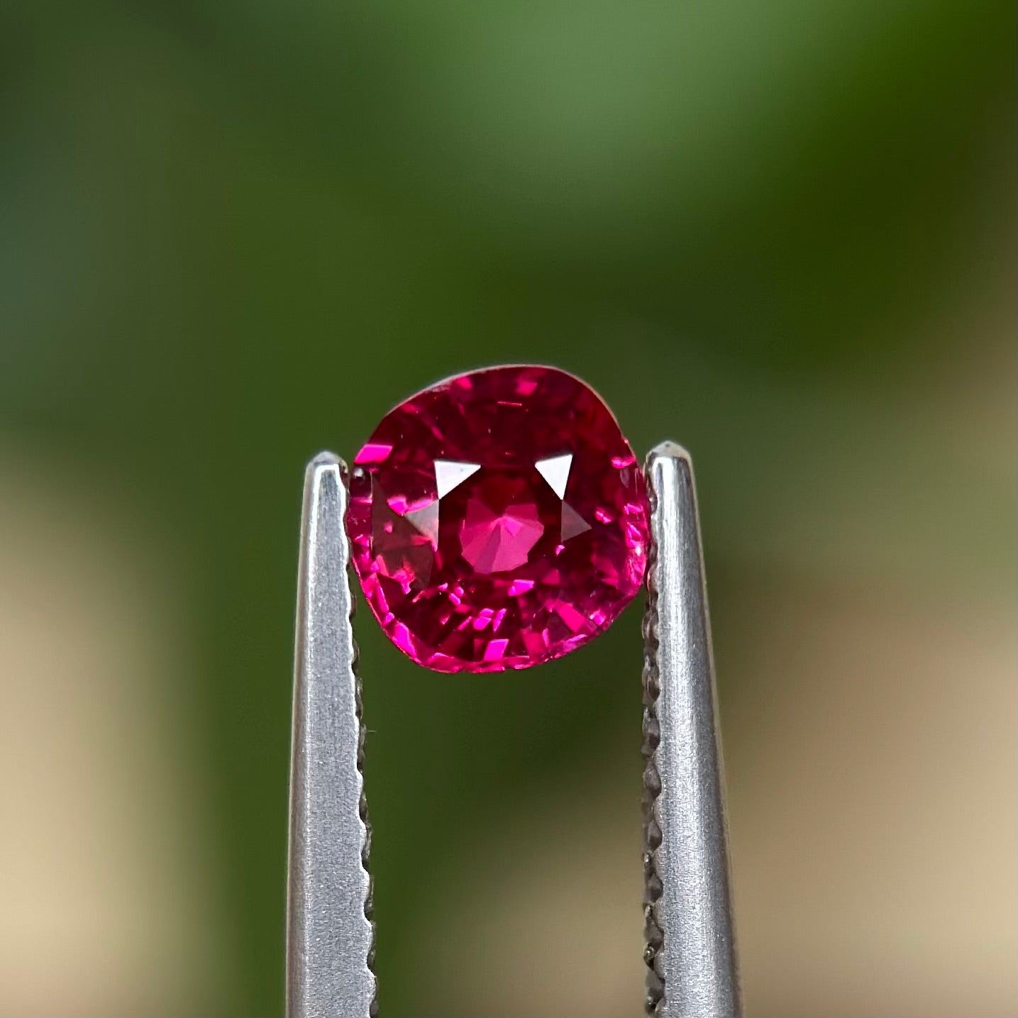 0.66 ct Natural Ruby Viet Nam. Cushion Shape. No treatment.
