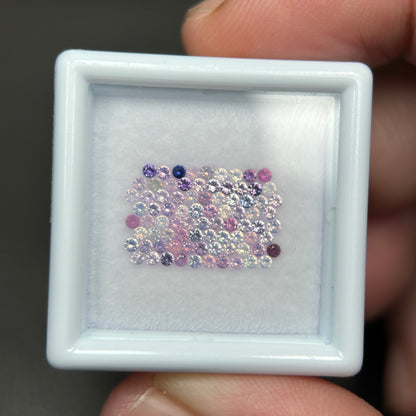 1,0ct/ 82Pcs Natural Sapphire Vietnam, Round Shape, C1 Quality, No Treatment Sapphire Luc Yen.