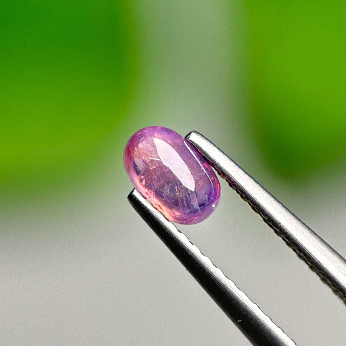 0.66ct Natural Purplish Pink Cacbochon Sapphire Viet Nam. No treatment.
