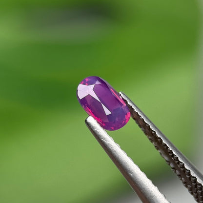 0.53 ct Natural Pinkish Purple Milky Sapphire Vietnam. Cushion Shape. No Treatment.