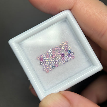 1,0ct/57Pcs Natural Sapphire Vietnam, Round Shape, C1 Quality, No Treatment Sapphire Luc Yen.